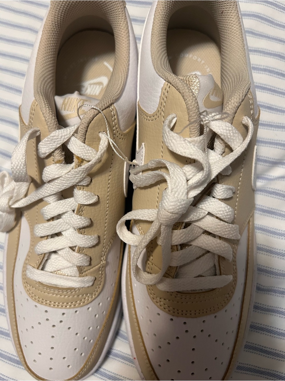 Nike Women’s Low-Top Sneakers in White and Beige
